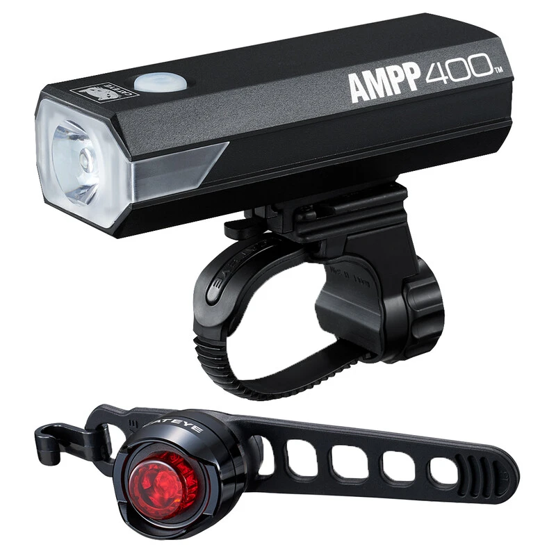 Cat Eye Cateye Lichtset, Front AMPP400 & Rear ORB 3 Cat Eye Cateye Lichtset, Front AMPP400 & Rear ORB