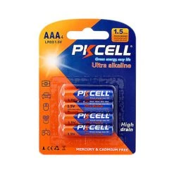 PKCELL Batterie AAA LR03 1.5V Akaline, Blister &agrave; 4 St&uuml;ck
