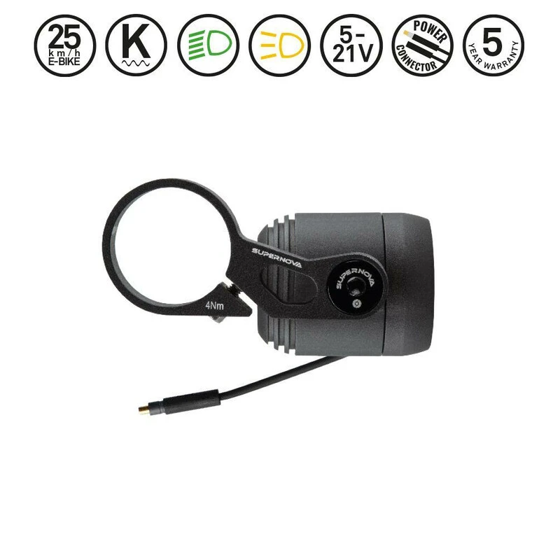 Supernova E3 V521s HBM E-Bike Scheinwerfer, Universal, Schwarz 5-21V Softstart, Lenkerhalterung, 31.8mm 3 Supernova E3 V521s HBM E-Bike Scheinwerfer, Universal, Schwarz 5-21V Softstart, Lenkerhalterung, 31.8mm